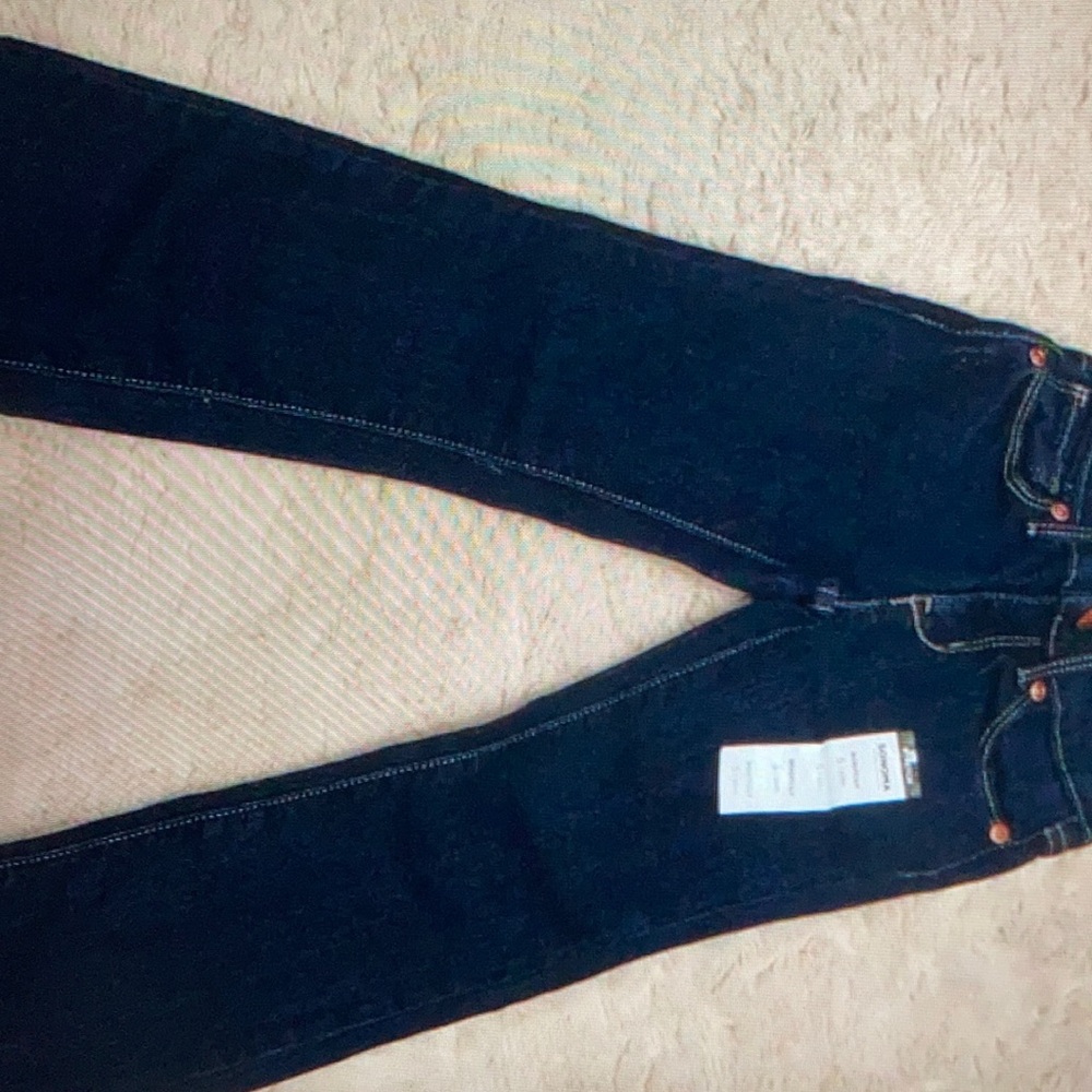 New flares dark denim jeans